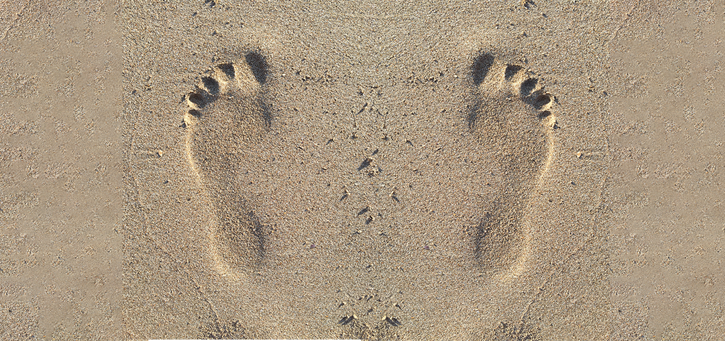 Foot prints in sand